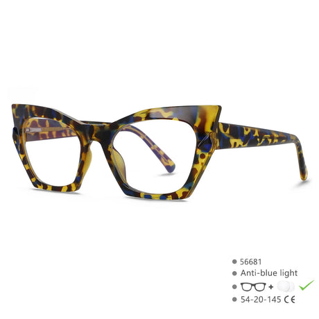 Leopard Yellow Cat Eye Hinge Anti Blue Computer Glasses