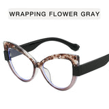 Cat Eye Hyperopia Oversized Reading Glasses black/ brown