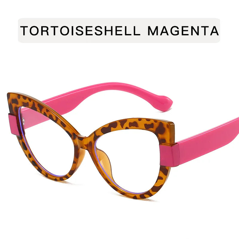 Cat Eye Hyperopia Oversized Reading Glasses pink