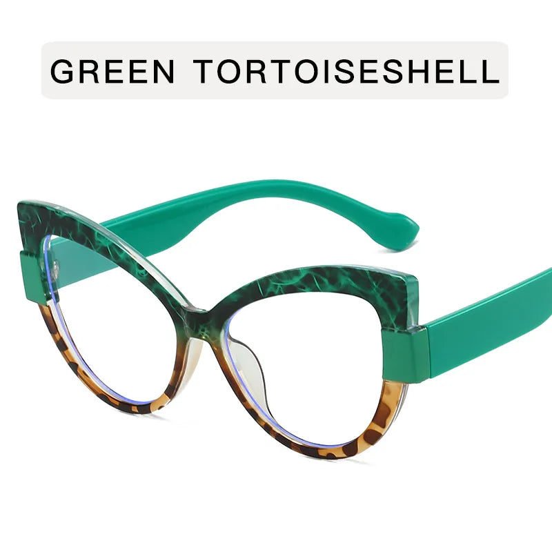 Cat Eye Hyperopia Oversized Reading Glasses green