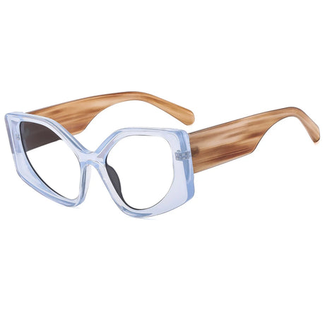 Cat Eye Large Frame Presbyopic  Eyewear transparent blue