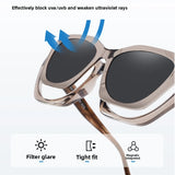 Cat Eye Magnet Clip On Polarized Sunglasses