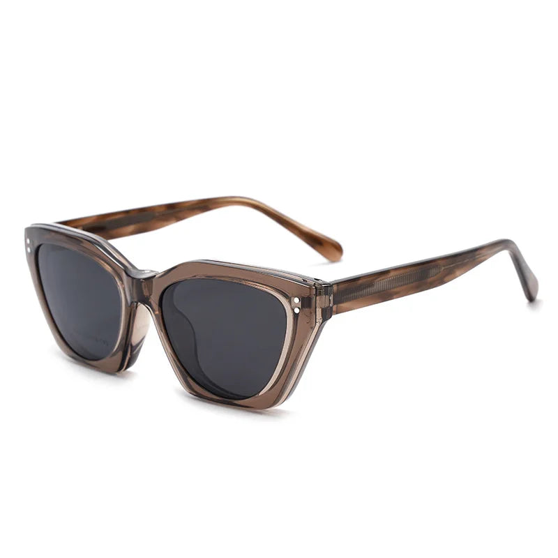 Cat Eye Magnet Clip On Polarized Sunglasses