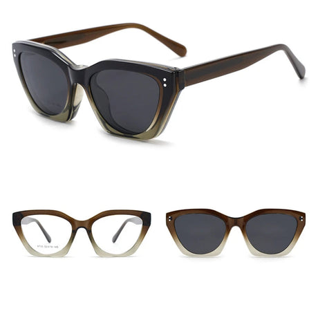 Cat Eye Magnet Clip On Polarized Sunglasses