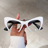 Cat Eye Optical Half Frame Computer Myopia Eyeglasses white