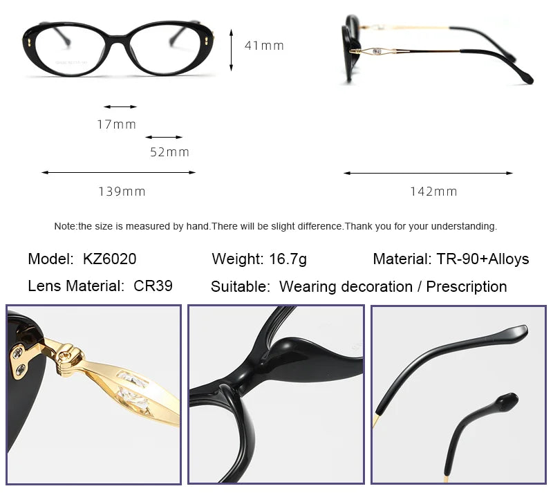 Cat Eye Optical Myopia Anti Blue Light Prescription Glasses