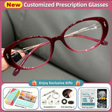 Cat Eye Optical Myopia Anti Blue Light Prescription Glasses