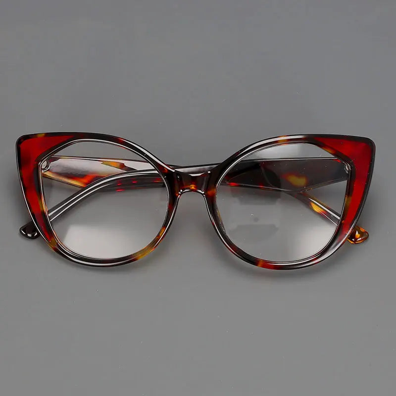 Cat Eye Optical Presbyopic Reading Glasses red brown