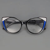 Cat Eye Optical Presbyopic Reading Glasses black blue