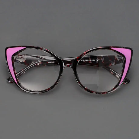 Cat Eye Optical Presbyopic Reading Glasses brown pink