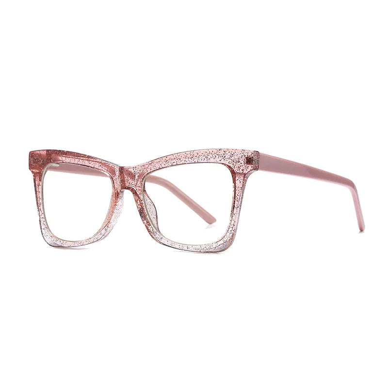 Pink Cat Eye Plastic Titanium Anti Blue Light Eyeglasses