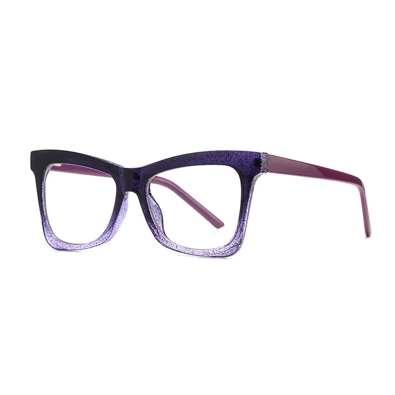 Purple Cat Eye Plastic Titanium Anti Blue Light Eyeglasses