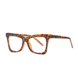 Leopard Cat Eye Plastic Titanium Anti Blue Light Eyeglasses