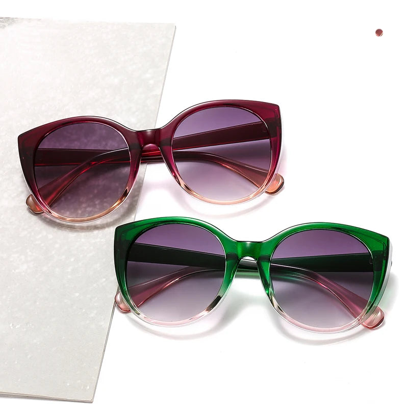 brown and green Cat Eye Sunglasses Vintage