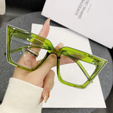 Cat Eye Trendy Large Frame Anti Blue Ray Myopia Glasses
