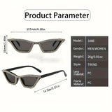 Size of Cat eye Rhinestone Party Bar sunglasses