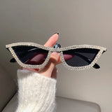 Black Cat eye Rhinestone Party Bar sunglasses