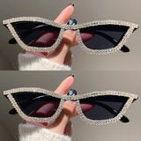 Black Cat eye Rhinestone Party Bar sunglasses