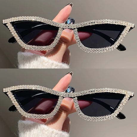 Black Cat eye Rhinestone Party Bar sunglasses