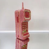 Pink Cellphone Shaped Women Crystal Evening Clutch Bag
