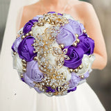Purple Champagne Wedding Holding Flowers Bouquet