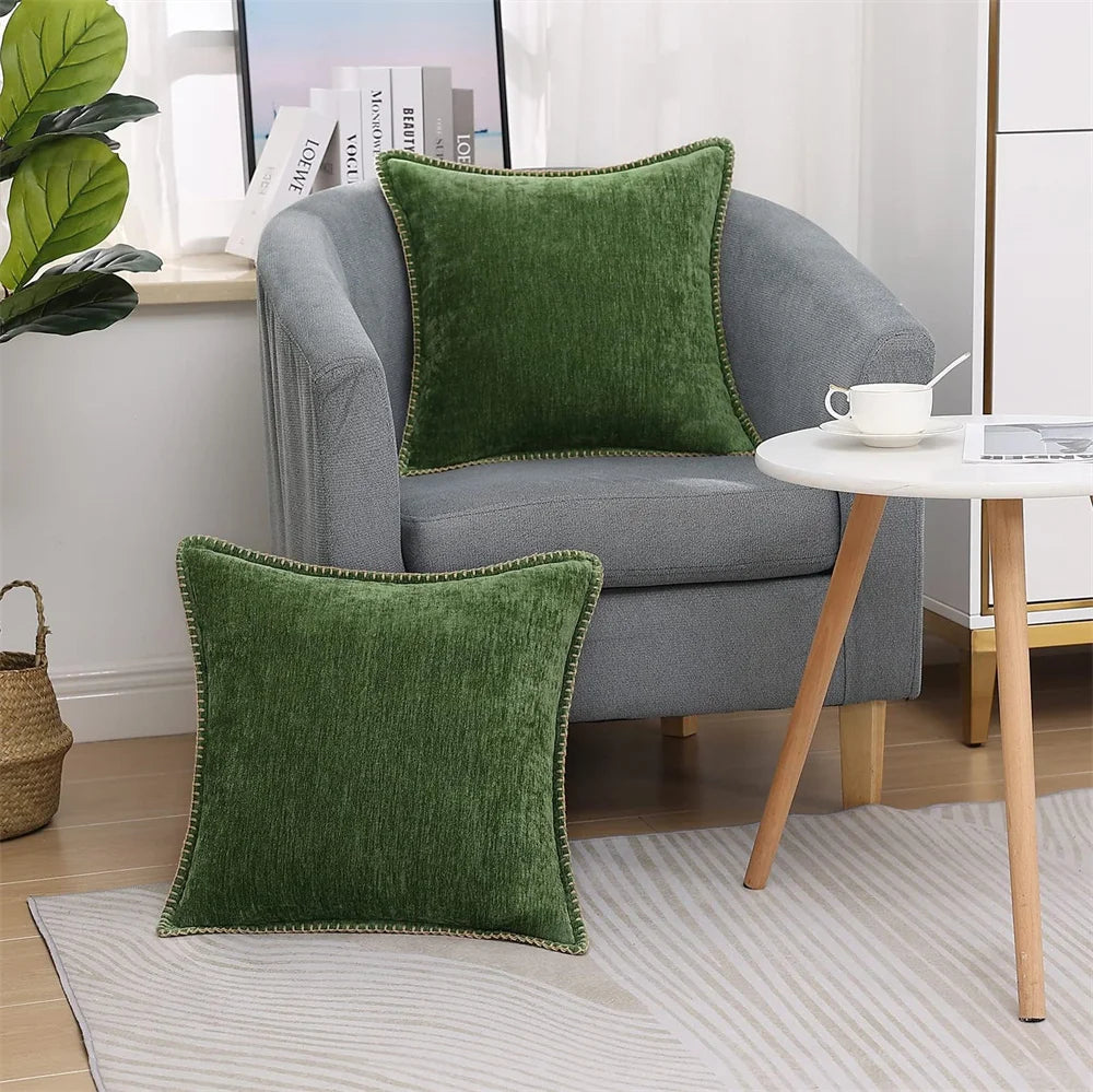 Soft chenille 45x45cm decorative throw pillow cover for couch, sofa, or bed
