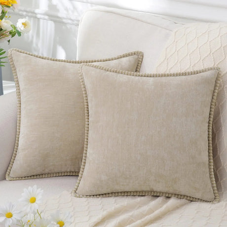 Soft chenille 45x45cm decorative throw pillow cover for couch, sofa, or bed