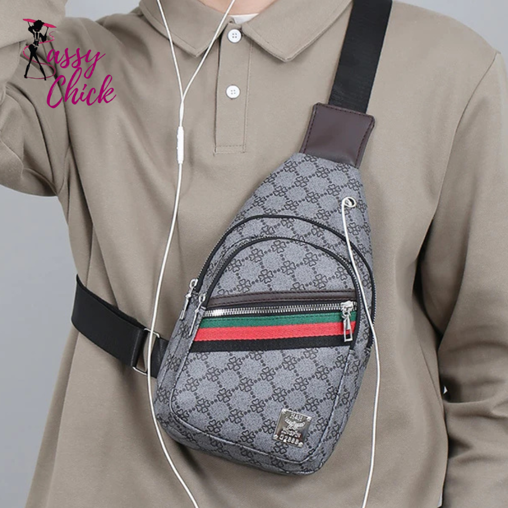 Chest Multifunction Messenger Bag with Earphone Hole Sassy Chick Logo