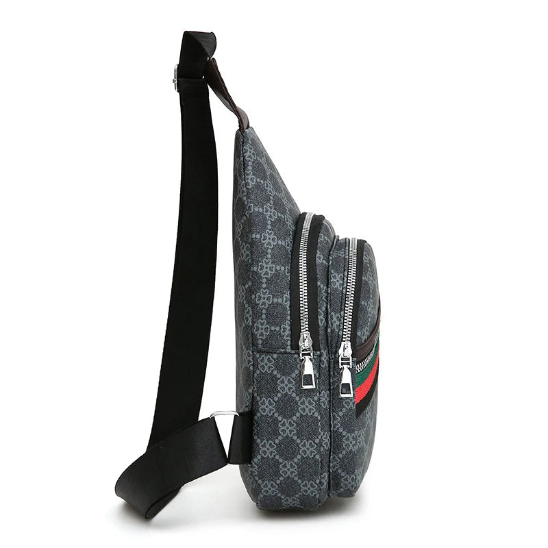 Side View of Chest Multifunction Messenger Bag with Earphone Hole