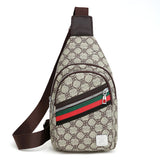 Brown Chest Multifunction Messenger Bag with Earphone Hole