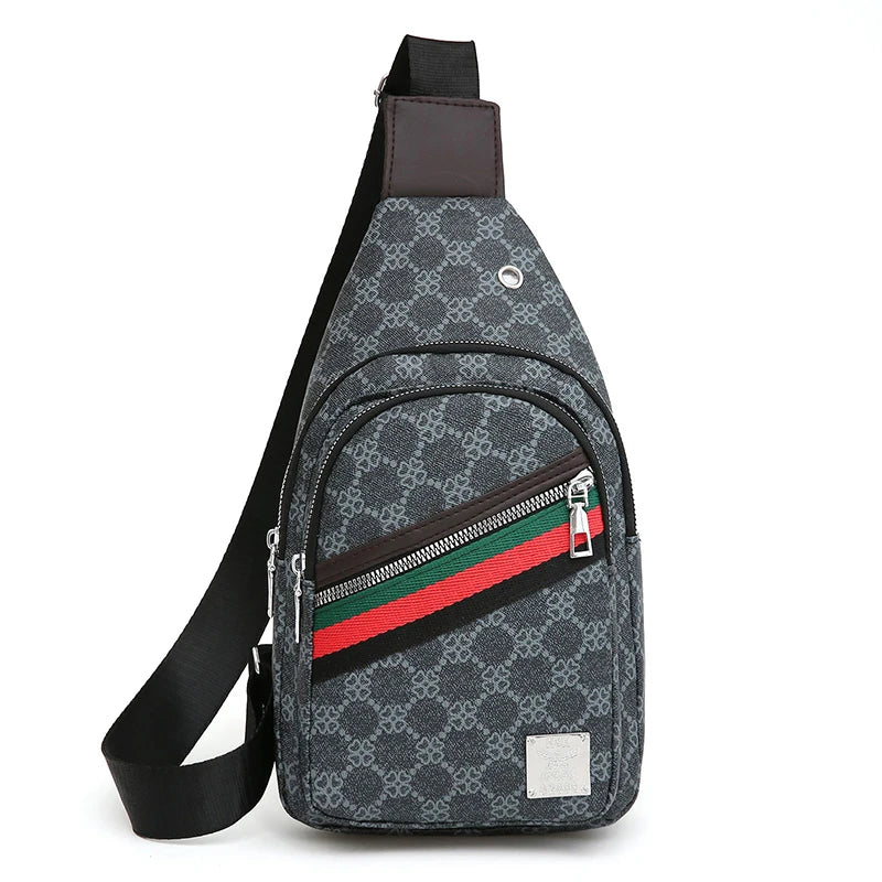 Black Chest Multifunction Messenger Bag with Earphone Hole