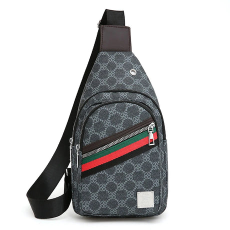 Black Chest Multifunction Messenger Bag with Earphone Hole