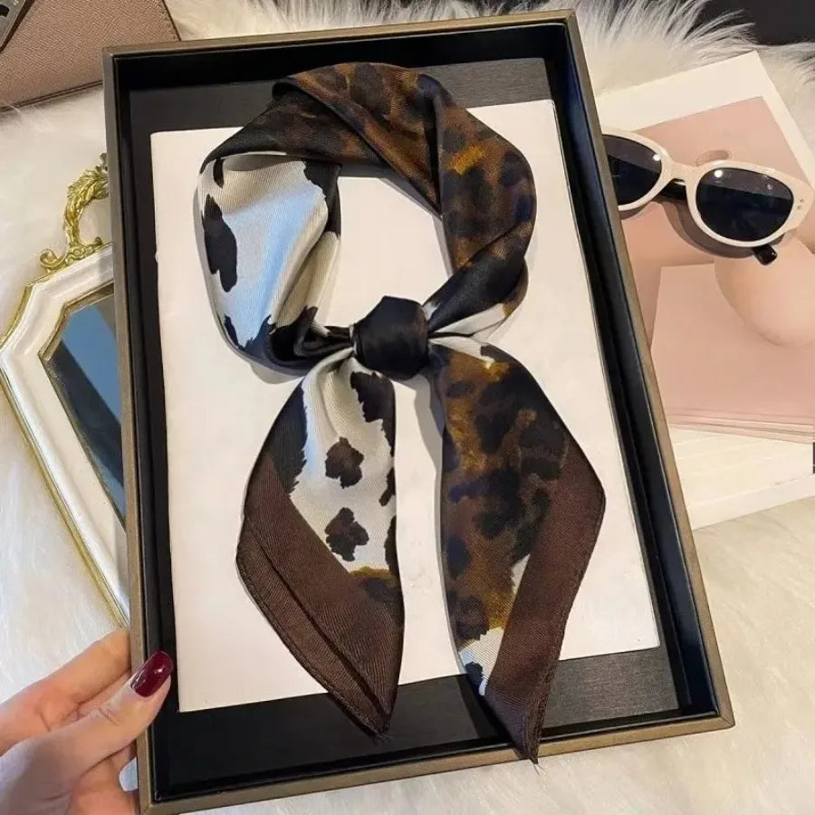 Chic Silk-Like Animal Print Bandana Scarf