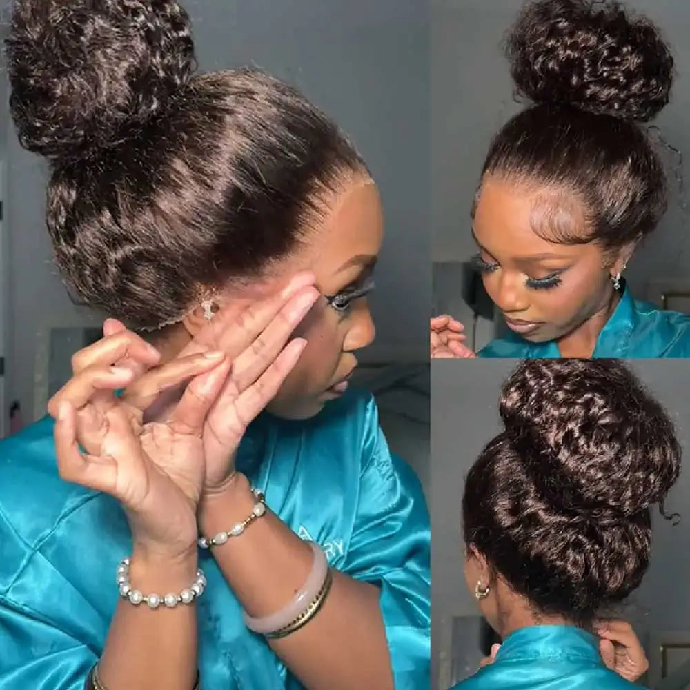 Chocolate Brown 30 Inch Deep Wave Lace Front Wig Human Hair