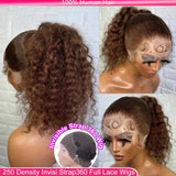 Chocolate Brown 30 Inch Deep Wave Lace Front Wig Human Hair