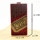 Size of Chocolate Red Diamonds Clutch Bags