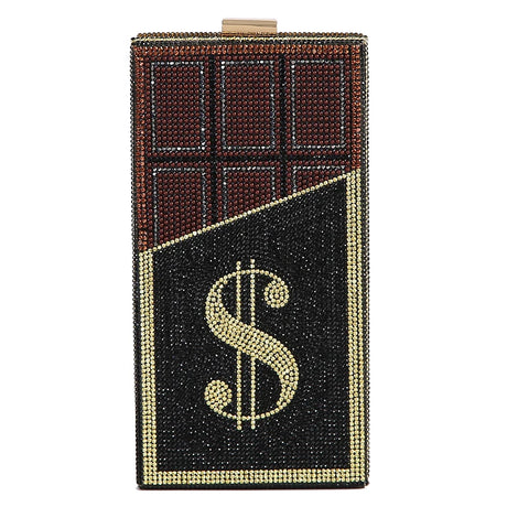 Black Brown Chocolate Red Diamonds Clutch Bags