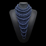 Gray Choker Bohemian Wooden Bead Multilayer Necklace