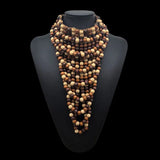 Brown Choker Bohemian Wooden Bead Multilayer Necklace