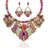Chunky Bohemian Geometric Necklace and Earring