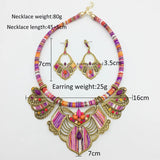 Size of Chunky Bohemian Geometric Necklace and Earring