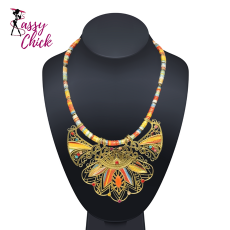 Chunky Enamel Bohemian Rhinestone Jewelry Set Sassy Chick Logo