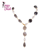 Chunky Irregular Beaded Collarbone Necklace Sassy Chick Logo