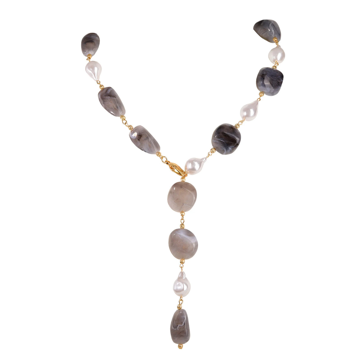 Chunky Irregular Beaded Collarbone Necklace