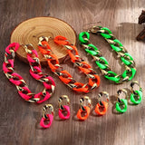 Collection of Chunky Link Chain Choker Necklace and Earrings