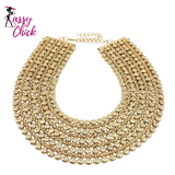 Chunky Metal Statement Necklace For Women Sassy Chick Logo