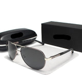 Classic Aluminum Polarized Coating Lens Sunglasses black silver