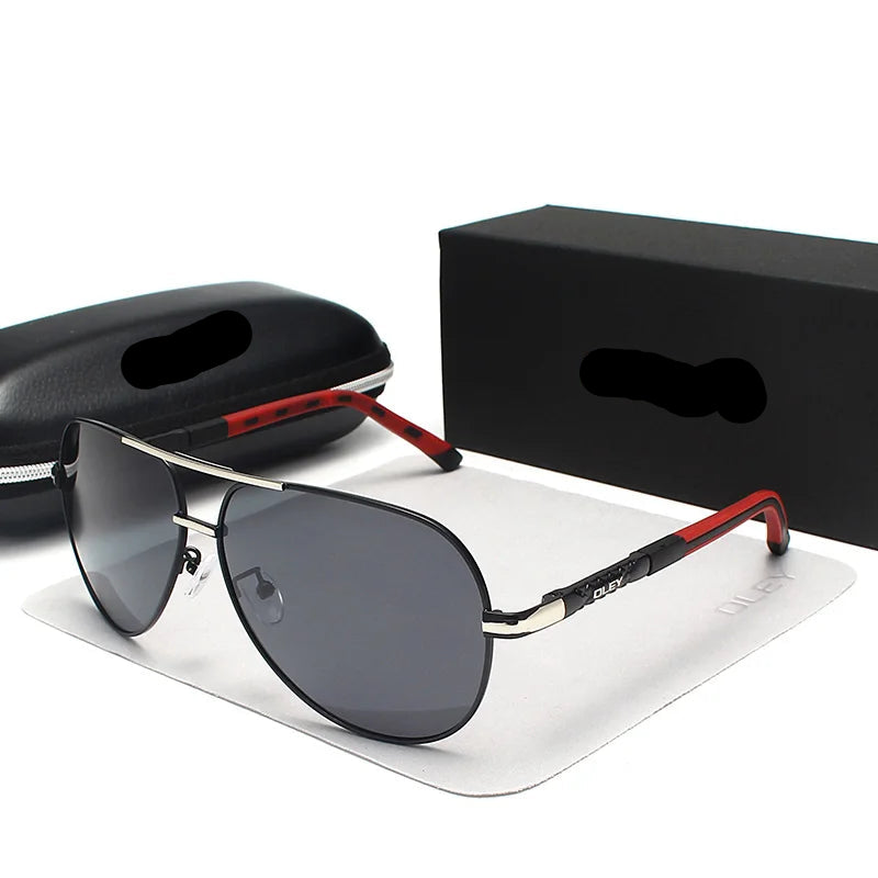 Classic Aluminum Polarized Coating Lens Sunglasses red black