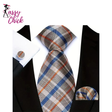 Classic Beige Jacquard Solid Paisley Stripes Tie Sassy Chick Logo