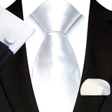 White Classic Beige Jacquard Solid Paisley Stripes Tie